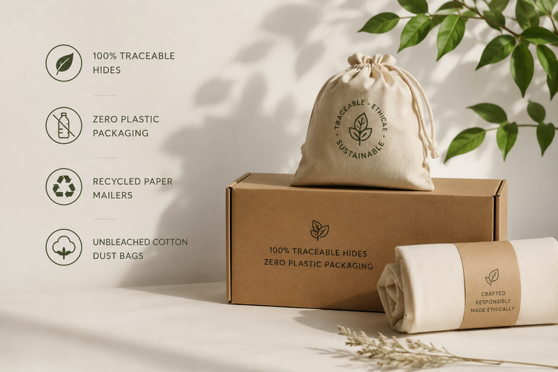 100% Traceable Hides & Zero Plastic Packaging