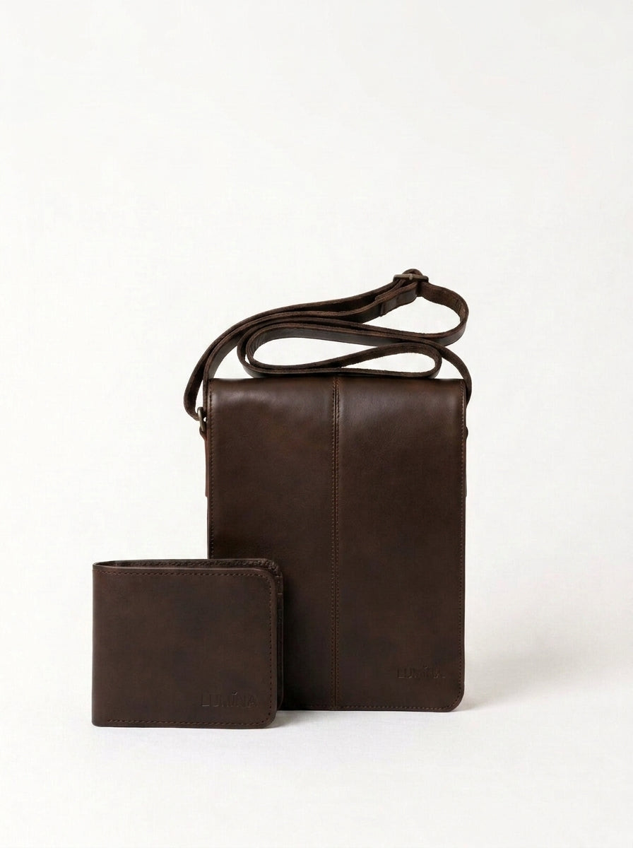 BRUNUS COMBO DEAL – Messenger Bag + Wallet