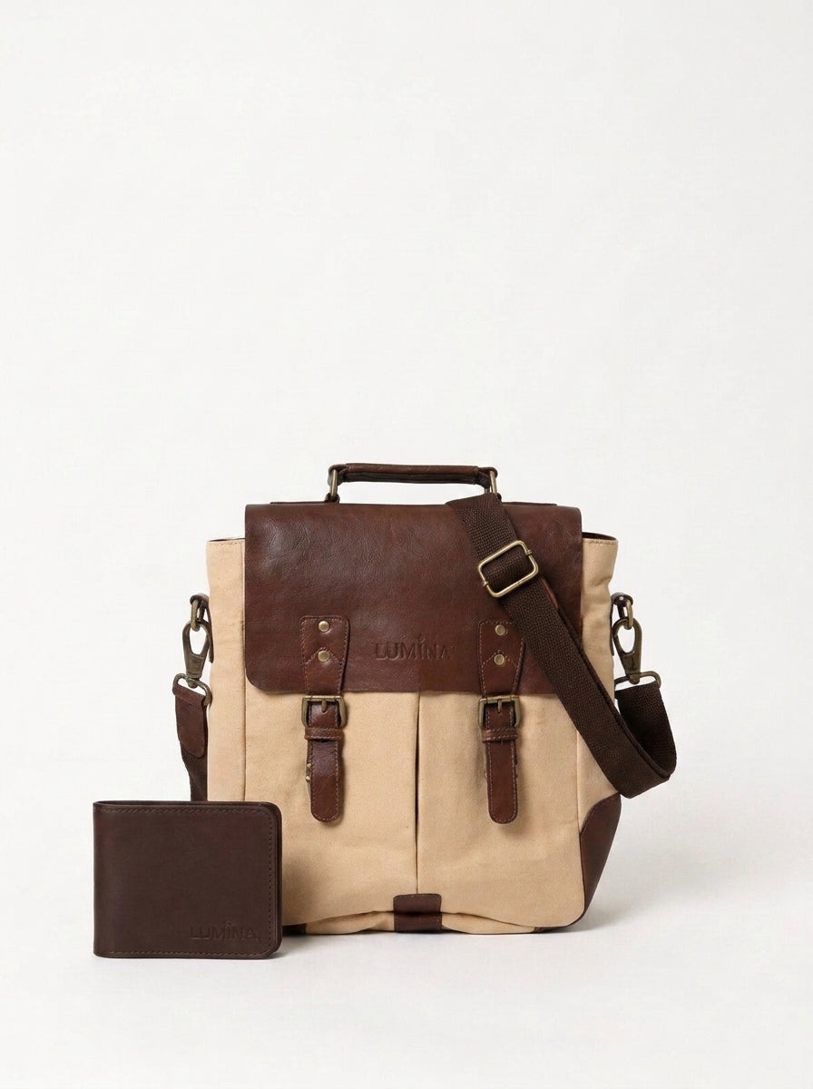 COMBO DEAL – Side Bag TAN+ Wallet