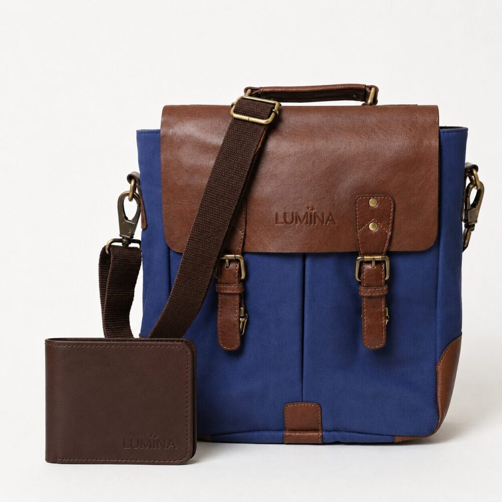 COMBO DEAL – Side Bag NAVY+ Wallet