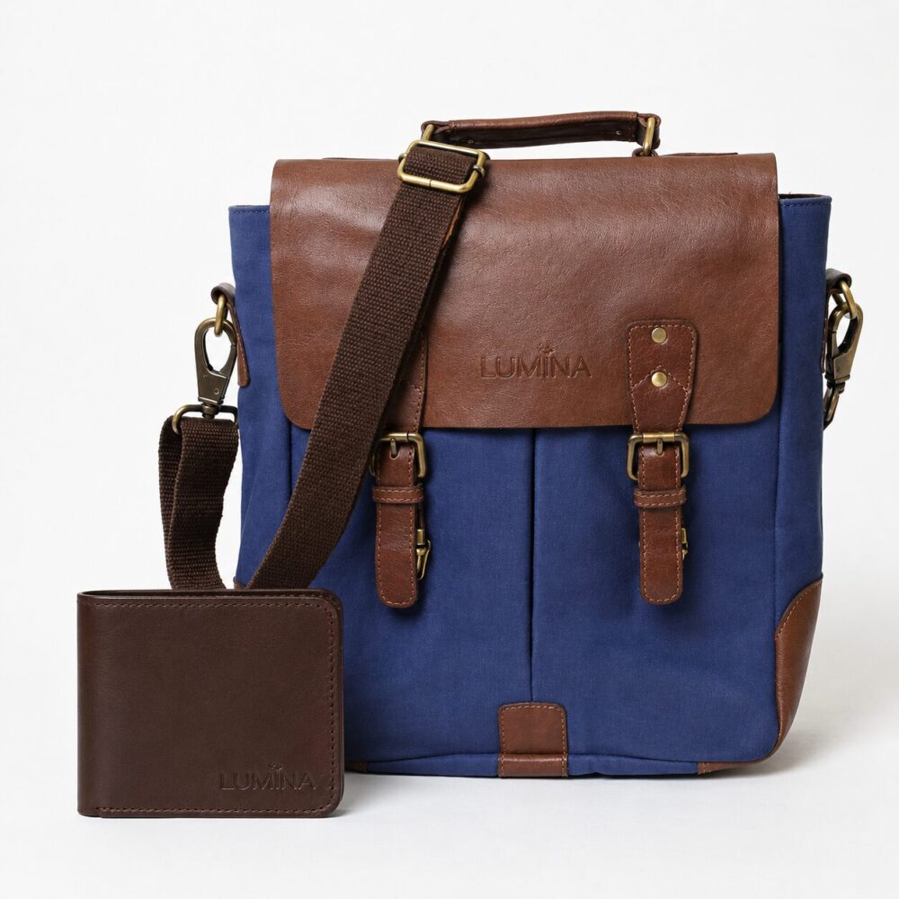 COMBO DEAL – Side Bag NAVY+ Wallet